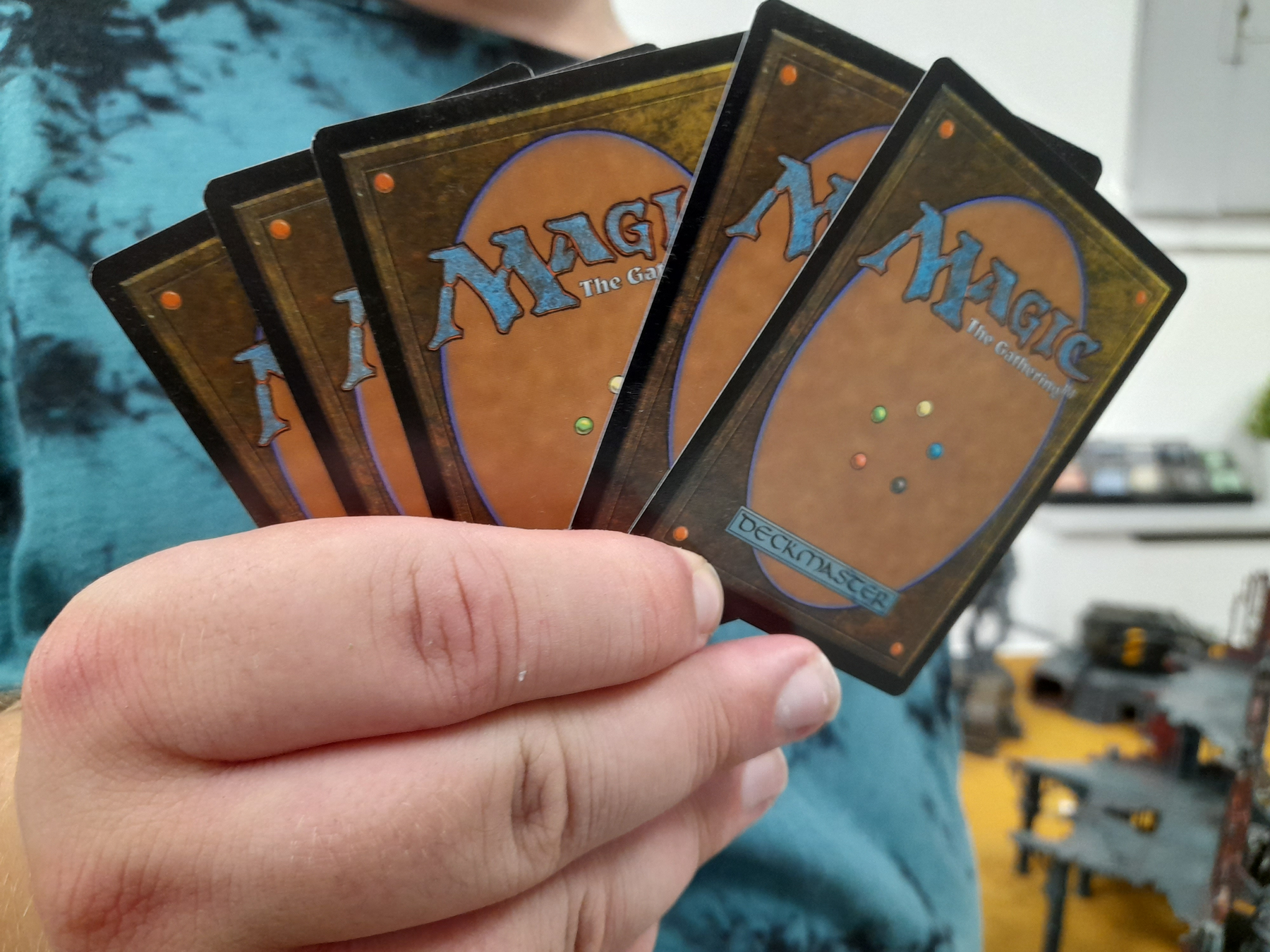 A Hand of Magic the Gathering cards